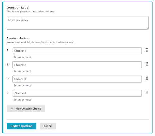 Question panel